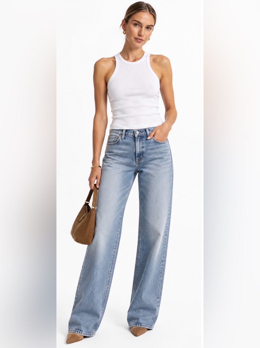 J.Crew High Neck Vintage Rib Favorite Tank Top in White